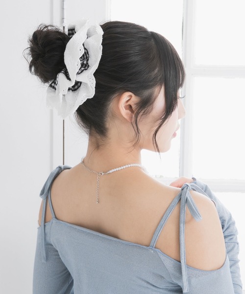 ☆涼☆シュシュ☆ハンドメイド☆ 販路限定】フルールノワール シュシュ(ブラック) | シュシュ