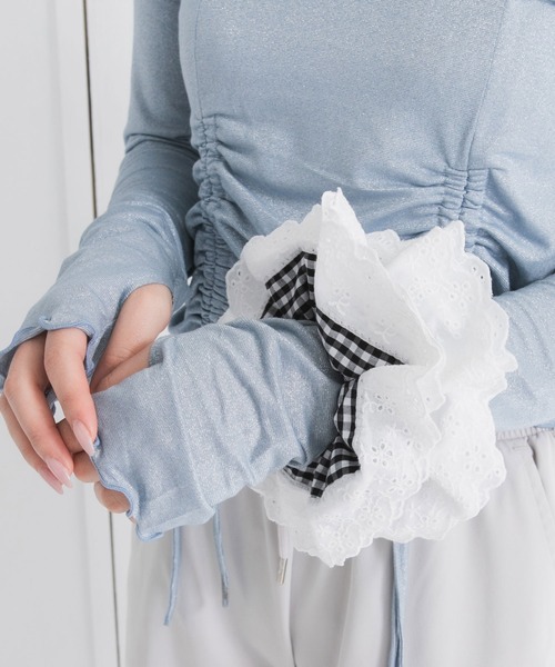 DearMyLoveRose（ディアマイラブローズ）の「コットンレースビッグシュシュ（その他ヘアアクセサリー・レディース・チェック/ホワイト/レッド/ブラック・FREE）」の12枚目の写真