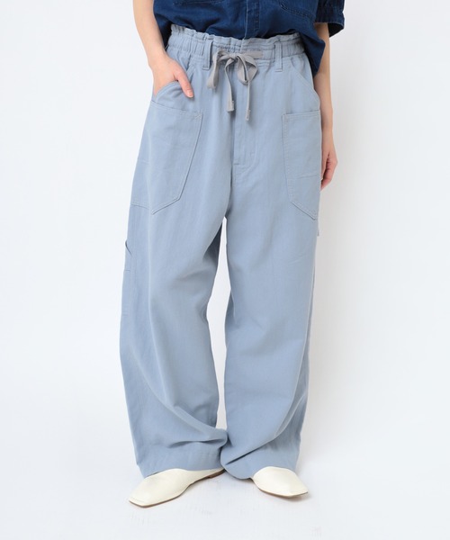 URCH RNA（アーチ アールエヌエー）の「R4324 綿麻サージのカーペンターパンツ（その他パンツ・レディース・ブルー/ベージュ/グレー・FREE）」の3枚目の写真