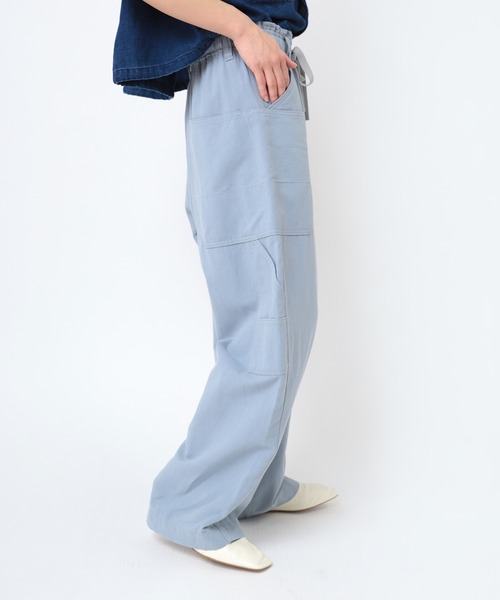URCH RNA（アーチ アールエヌエー）の「R4324 綿麻サージのカーペンターパンツ（その他パンツ・レディース・ブルー/ベージュ/グレー・FREE）」の10枚目の写真