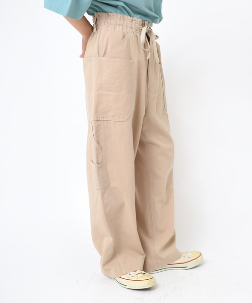 URCH RNA（アーチ アールエヌエー）の「R4324 綿麻サージのカーペンターパンツ（その他パンツ・レディース・ブルー/ベージュ/グレー・FREE）」の5枚目の写真