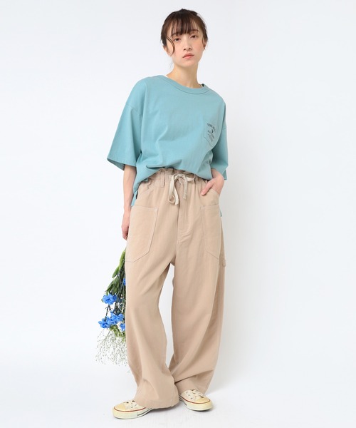 URCH RNA（アーチ アールエヌエー）の「R4324 綿麻サージのカーペンターパンツ（その他パンツ・レディース・ブルー/ベージュ/グレー・FREE）」の14枚目の写真