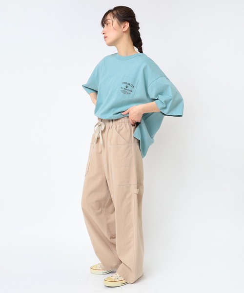 URCH RNA（アーチ アールエヌエー）の「R4324 綿麻サージのカーペンターパンツ（その他パンツ・レディース・ブルー/ベージュ/グレー・FREE）」の15枚目の写真