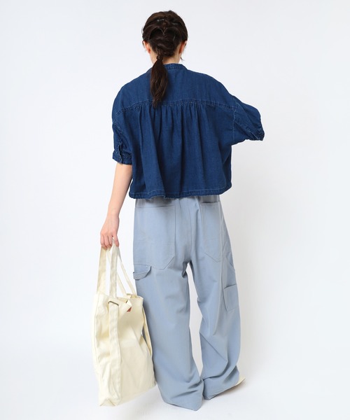 URCH RNA（アーチ アールエヌエー）の「R4324 綿麻サージのカーペンターパンツ（その他パンツ・レディース・ブルー/ベージュ/グレー・FREE）」の19枚目の写真