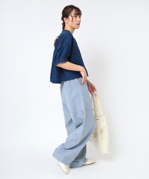 URCH RNA（アーチ アールエヌエー）の「R4324 綿麻サージのカーペンターパンツ（その他パンツ・レディース・ブルー/ベージュ/グレー・FREE）」の18枚目の写真