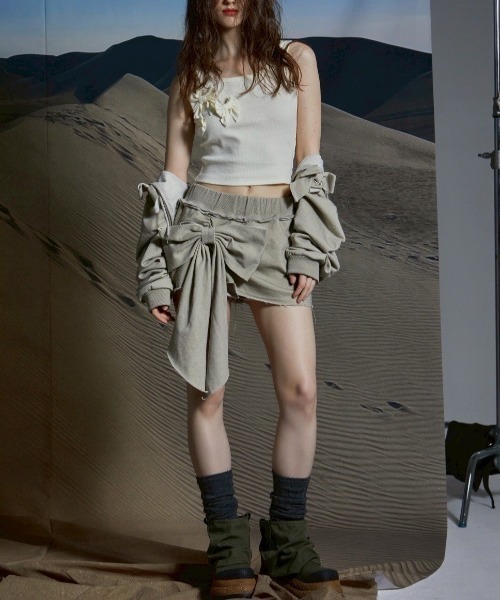 タンクトップ ノースリーブ 「GATELESS」RIBBON POP TANK TOP レディース セール】【GATELESS】RIBBON POP TANK TOP（タンクトップ