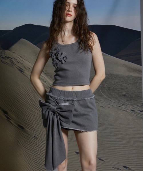 タンクトップ ノースリーブ 「GATELESS」RIBBON POP TANK TOP レディース セール】【GATELESS】RIBBON POP TANK TOP（タンクトップ