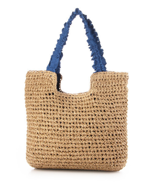 cache cache（カシュ カシュ）の「カシュカシュ cachecache / フリルハンドルクロッシェトート（かごバッグ・レディース・グレー/ブルー/ライトグレー/ブラック/ベージュ・FREE）」の5枚目の写真