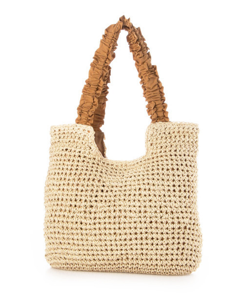 cache cache（カシュ カシュ）の「カシュカシュ cachecache / フリルハンドルクロッシェトート（かごバッグ・レディース・グレー/ブルー/ライトグレー/ブラック/ベージュ・FREE）」の20枚目の写真