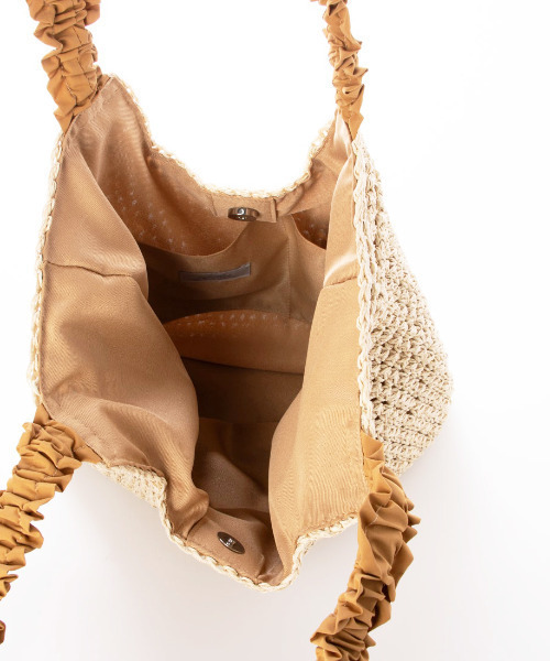 cache cache（カシュ カシュ）の「カシュカシュ cachecache / フリルハンドルクロッシェトート（かごバッグ・レディース・グレー/ブルー/ライトグレー/ブラック/ベージュ・FREE）」の22枚目の写真