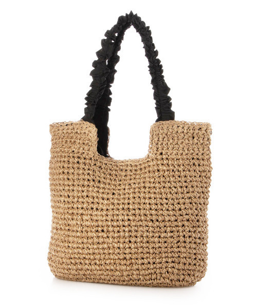 cache cache（カシュ カシュ）の「カシュカシュ cachecache / フリルハンドルクロッシェトート（かごバッグ・レディース・グレー/ブルー/ライトグレー/ブラック/ベージュ・FREE）」の6枚目の写真