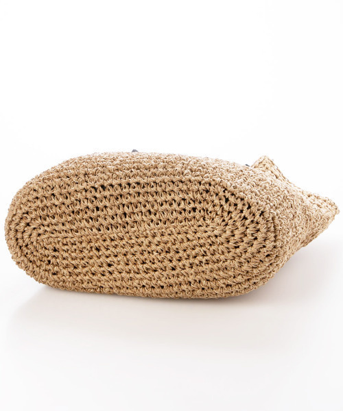 cache cache（カシュ カシュ）の「カシュカシュ cachecache / フリルハンドルクロッシェトート（かごバッグ・レディース・グレー/ブルー/ライトグレー/ブラック/ベージュ・FREE）」の7枚目の写真