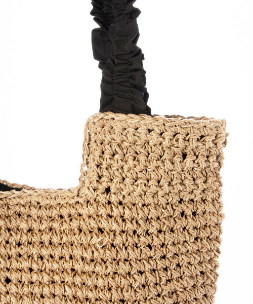 cache cache（カシュ カシュ）の「カシュカシュ cachecache / フリルハンドルクロッシェトート（かごバッグ・レディース・グレー/ブルー/ライトグレー/ブラック/ベージュ・FREE）」の9枚目の写真