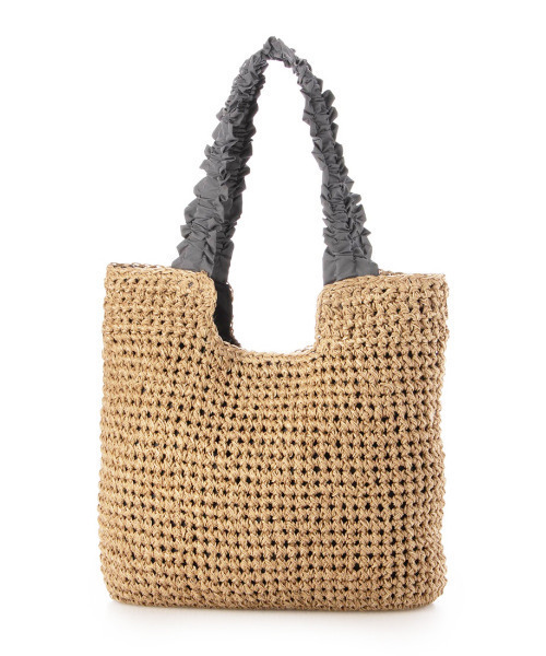 cache cache（カシュ カシュ）の「カシュカシュ cachecache / フリルハンドルクロッシェトート（かごバッグ・レディース・グレー/ブルー/ライトグレー/ブラック/ベージュ・FREE）」の15枚目の写真