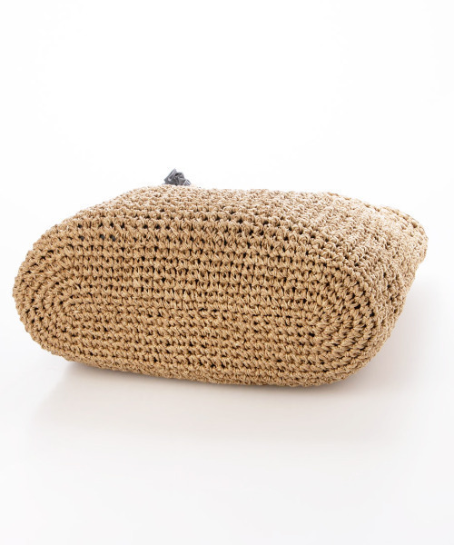 cache cache（カシュ カシュ）の「カシュカシュ cachecache / フリルハンドルクロッシェトート（かごバッグ・レディース・グレー/ブルー/ライトグレー/ブラック/ベージュ・FREE）」の16枚目の写真