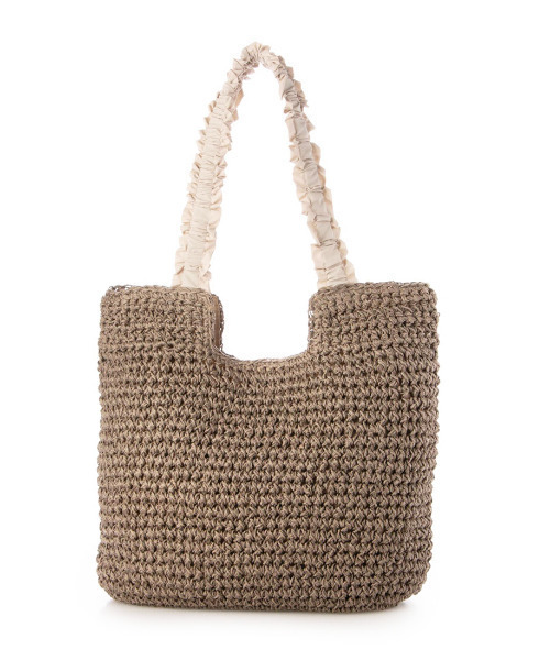 cache cache（カシュ カシュ）の「カシュカシュ cachecache / フリルハンドルクロッシェトート（かごバッグ・レディース・グレー/ブルー/ライトグレー/ブラック/ベージュ・FREE）」の11枚目の写真