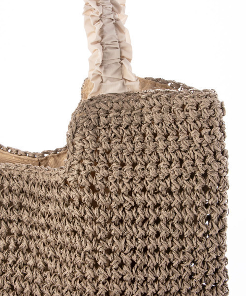 cache cache（カシュ カシュ）の「カシュカシュ cachecache / フリルハンドルクロッシェトート（かごバッグ・レディース・グレー/ブルー/ライトグレー/ブラック/ベージュ・FREE）」の14枚目の写真