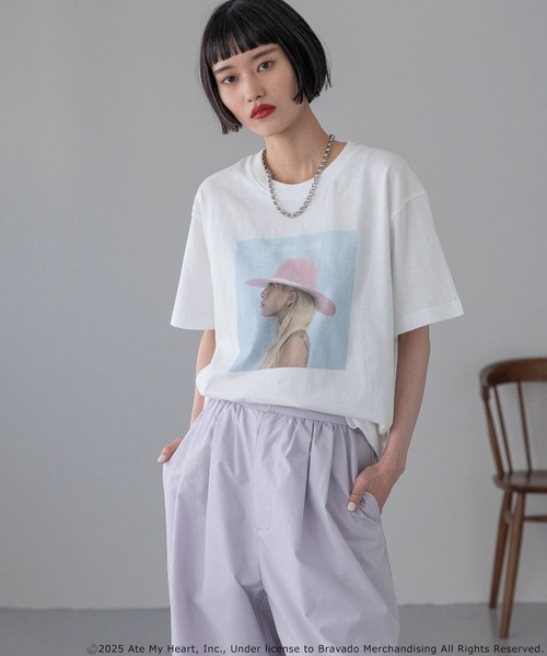 LOWRYS FARM（ローリーズファーム）の「ＧＡＧＡ　ＰＨＯＴＯ　ＴＥＥ　450080（Tシャツ/カットソー・レディース・チャコールグレー/ホワイト/ピンク/ホワイト系その他・FREE）」の18枚目の写真