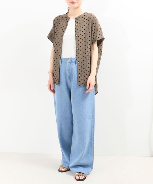 forme ノーカラージャコット SP オーガニックコットンオックスフォードバンドカラーシャツ