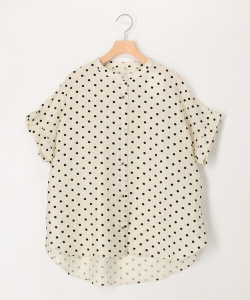 MICO COULIER（ミコクリエ）の「ドットノーカラーオーバーギャザーブラウス（シャツ/ブラウス・レディース・グレー系その他/ブラウン系その他/ホワイト系その他/ベージュ系その他・38）」の9枚目の写真