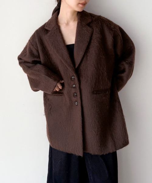 セール】シャギールーズジャケットコート（テーラードジャケット