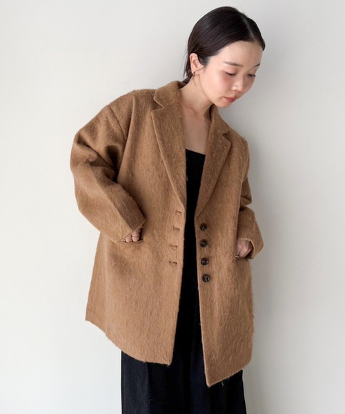 ジャケット・アウター Moka セール】ブークレステンカラ―ダブルジップジャケット（ブルゾン