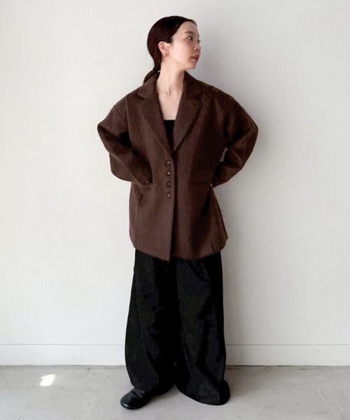 セール】シャギールーズジャケットコート（テーラードジャケット