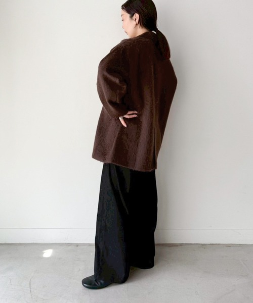 select MOCA by son（セレクトモカバイソン）の「シャギールーズジャケットコート（テーラードジャケット・レディース・ブラウン/ライトブラウン/グレー・FREE）」の18枚目の写真
