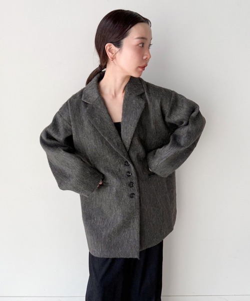 セール】シャギールーズジャケットコート（テーラードジャケット