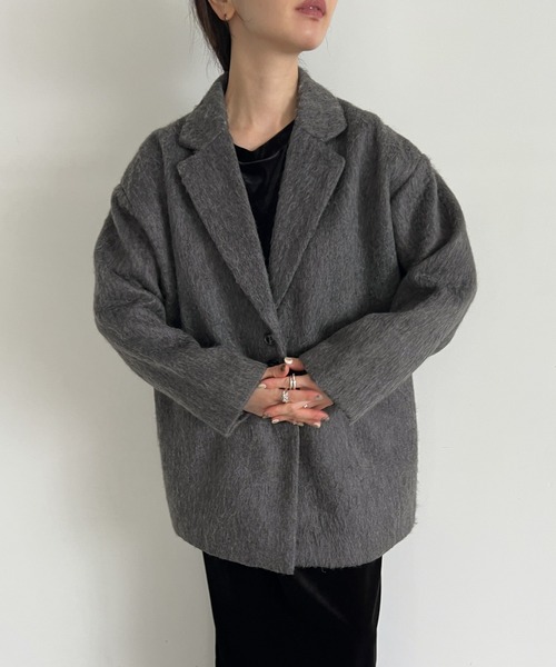 セール】シャギールーズジャケットコート（テーラードジャケット