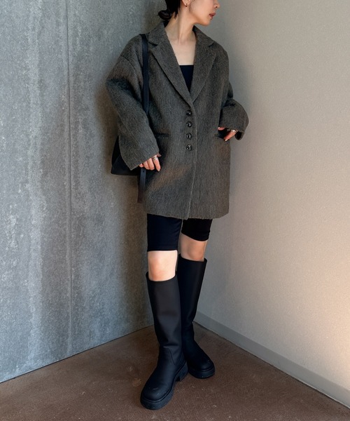 新品タグ付き セレクトモカ by son シャギールーズジャケットMOCA シャギールーズジャケットコート【by SON】 – SELECT MOCA