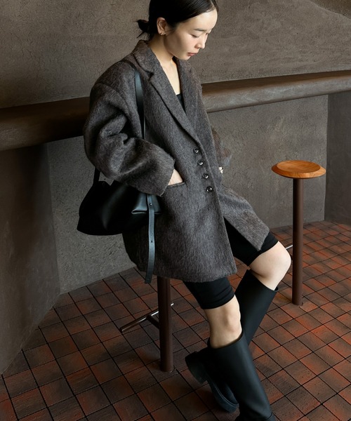 セール】シャギールーズジャケットコート（テーラードジャケット