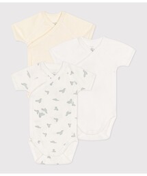 PETIT BATEAU | 半袖ボディ３枚組(ロンパース)