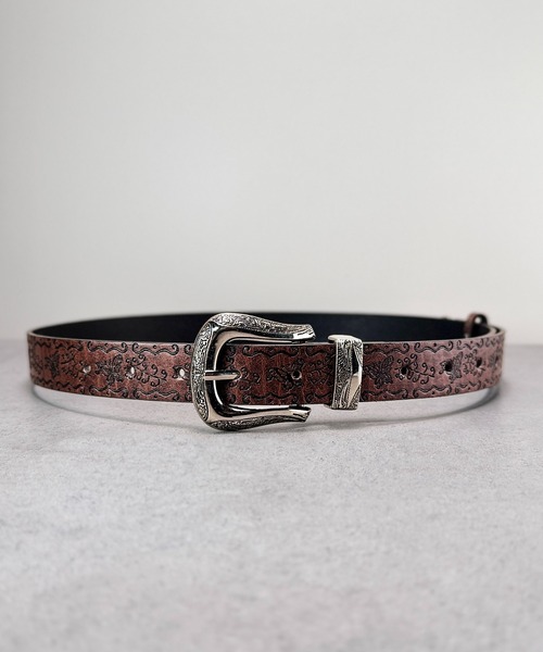 CALIFORNIA OUTFITTERS（カリフォルニア アウトフィッターズ）の「4D10 メタルデザインバックルベルト バタフライモチーフ（ベルト・メンズ・ブラウン・ONESIZE）」の6枚目の写真