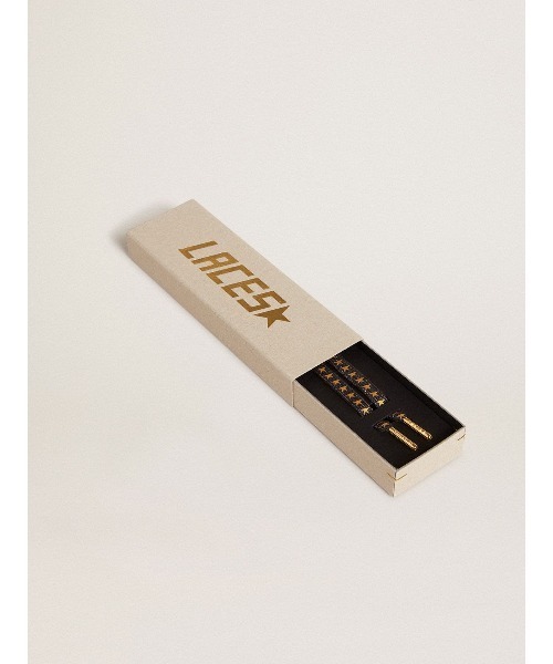 GOLDEN GOOSE（ゴールデングース）の「シューレース ルレックス（ダークグレー） コントラストスター（ゴールド）（シューズ小物/雑貨・レディース・ダークグレー・130/110）」の2枚目の写真