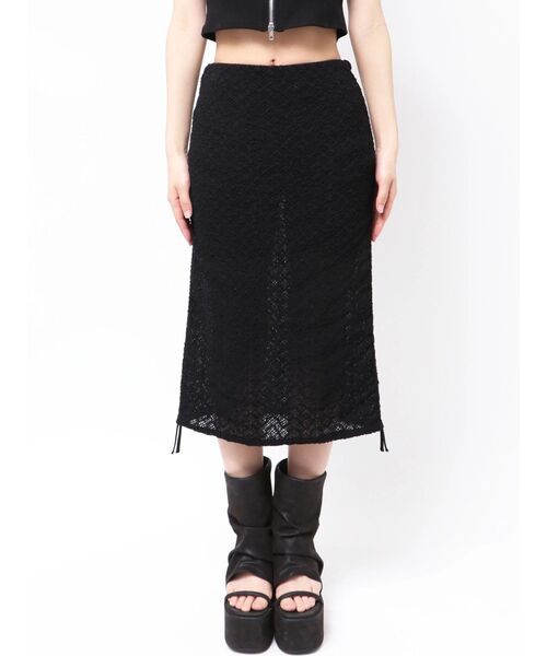 EMODA（エモダ）の「レイヤーフィットリボンスカート（スカート・レディース・ブラック/ホワイト・FREE）」の11枚目の写真