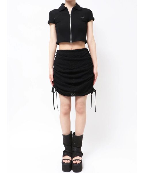 EMODA（エモダ）の「レイヤーフィットリボンスカート（スカート・レディース・ブラック/ホワイト・FREE）」の12枚目の写真