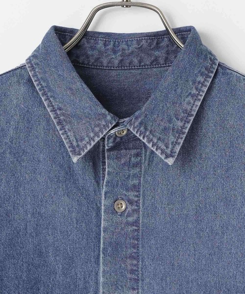 LOWRYS FARM（ローリーズファーム）の「デニムオーバーシャツＳＳ　490877（シャツ/ブラウス・メンズ・ブラック/ブルー・MEDIUM/LARGE）」の4枚目の写真