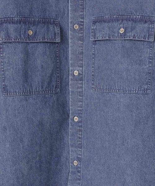 LOWRYS FARM（ローリーズファーム）の「デニムオーバーシャツＳＳ　490877（シャツ/ブラウス・メンズ・ブラック/ブルー・MEDIUM/LARGE）」の9枚目の写真