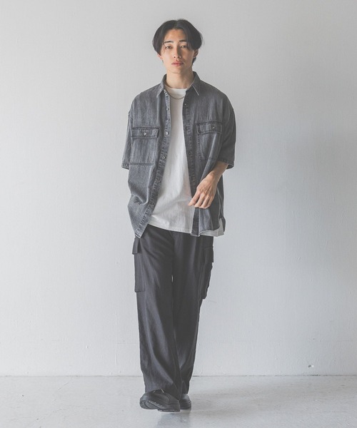 LOWRYS FARM（ローリーズファーム）の「デニムオーバーシャツＳＳ　490877（シャツ/ブラウス・メンズ・ブラック/ブルー・MEDIUM/LARGE）」の12枚目の写真