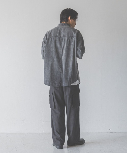 LOWRYS FARM（ローリーズファーム）の「デニムオーバーシャツＳＳ　490877（シャツ/ブラウス・メンズ・ブラック/ブルー・MEDIUM/LARGE）」の14枚目の写真