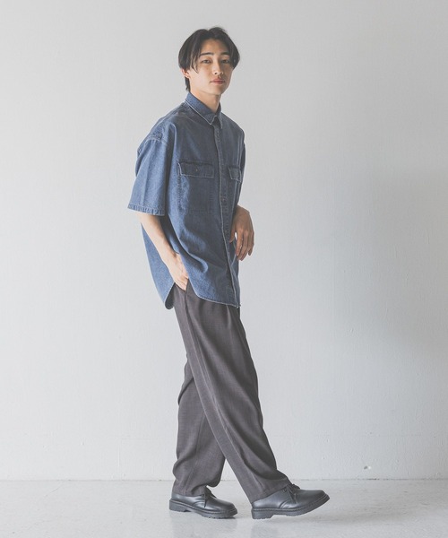LOWRYS FARM（ローリーズファーム）の「デニムオーバーシャツＳＳ　490877（シャツ/ブラウス・メンズ・ブラック/ブルー・MEDIUM/LARGE）」の20枚目の写真