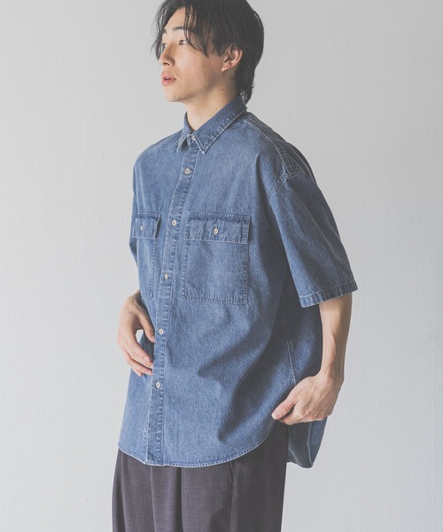 LOWRYS FARM（ローリーズファーム）の「デニムオーバーシャツＳＳ　490877（シャツ/ブラウス・メンズ・ブラック/ブルー・MEDIUM/LARGE）」の21枚目の写真