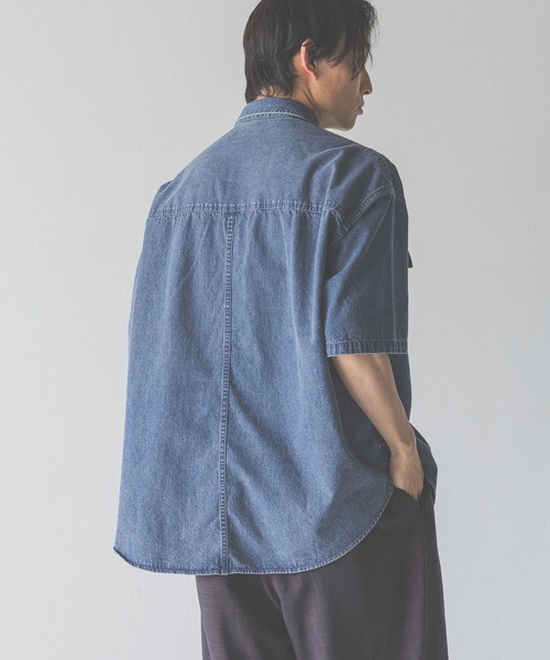 LOWRYS FARM（ローリーズファーム）の「デニムオーバーシャツＳＳ　490877（シャツ/ブラウス・メンズ・ブラック/ブルー・MEDIUM/LARGE）」の22枚目の写真
