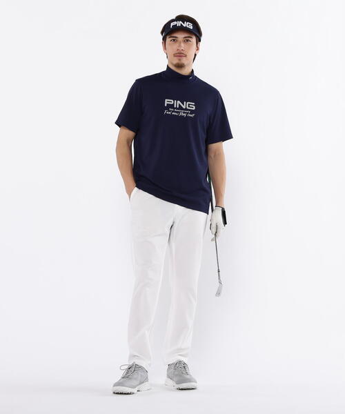 PING プレーティング天竺 半袖ハイネックシャツ Mサイズ グレー PING tシャツ 「PING APPAREL」10色展開 プレーティング天竺半袖