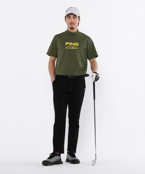 PING APPAREL】10色展開 プレーティング天竺半袖ハイネック