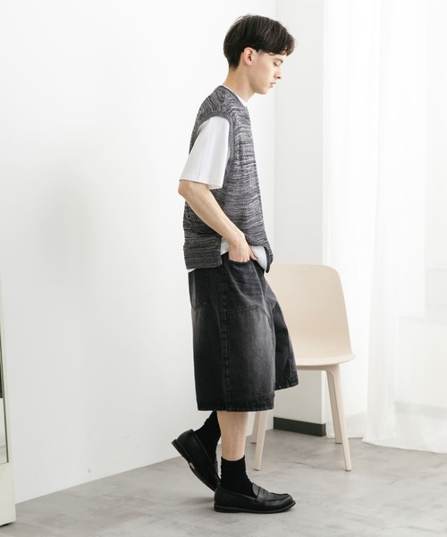 SENSE OF PLACE by URBAN RESEARCH（センスオブプレイスバイアーバンリサーチ）の「ミックスメランジVネックベスト（ベスト・メンズ・ブラウン/ブラック/ブルー・LARGE/MEDIUM）」の7枚目の写真