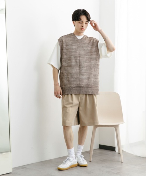 SENSE OF PLACE by URBAN RESEARCH（センスオブプレイスバイアーバンリサーチ）の「ミックスメランジVネックベスト（ベスト・メンズ・ブラウン/ブラック/ブルー・LARGE/MEDIUM）」の14枚目の写真