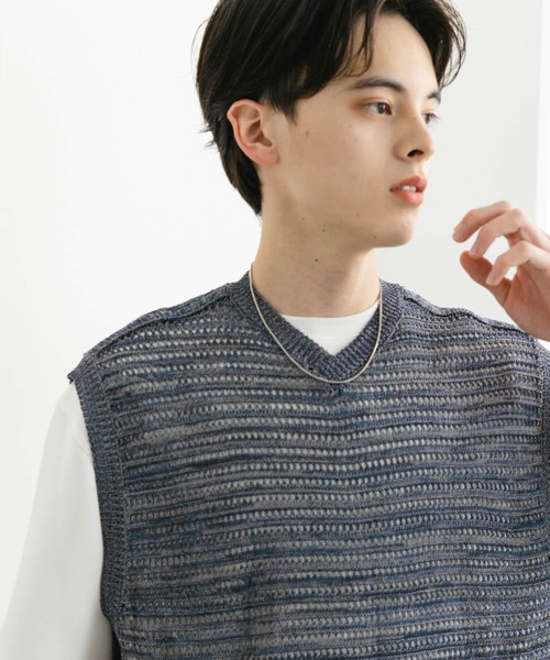 SENSE OF PLACE by URBAN RESEARCH（センスオブプレイスバイアーバンリサーチ）の「ミックスメランジVネックベスト（ベスト・メンズ・ブラウン/ブラック/ブルー・LARGE/MEDIUM）」の16枚目の写真