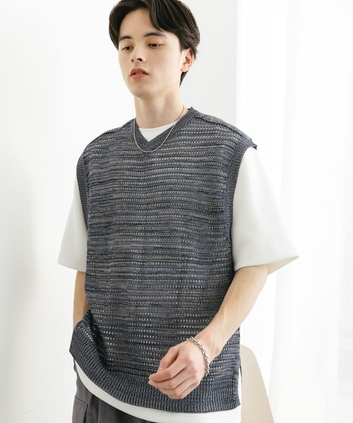 SENSE OF PLACE by URBAN RESEARCH（センスオブプレイスバイアーバンリサーチ）の「ミックスメランジVネックベスト（ベスト・メンズ・ブラウン/ブラック/ブルー・LARGE/MEDIUM）」の19枚目の写真